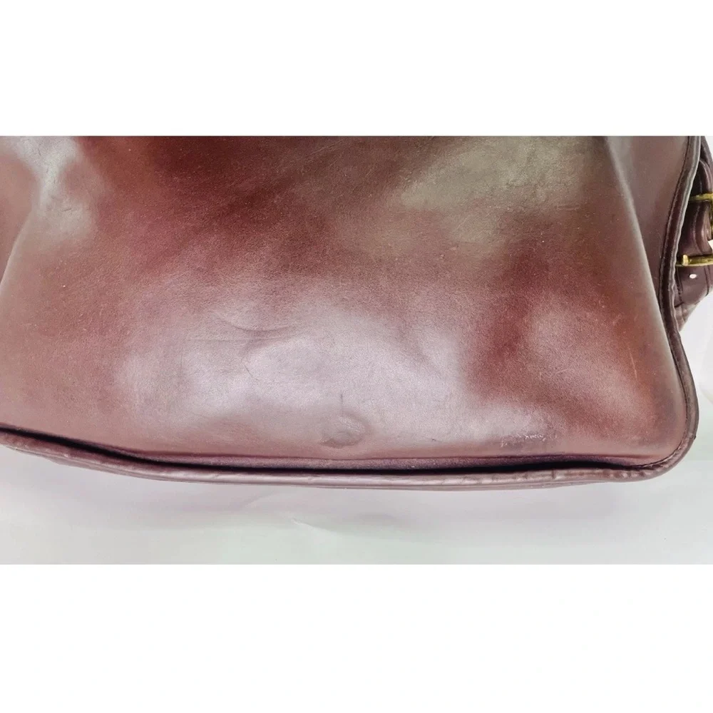 Vintage Coach Carrier NYC Bag Purse USA Burgundy leather 80s Musette Crossbody - Picture 15 of 15